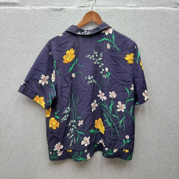 Alfred Dunner Womens Floral Short-Sleeve Collared Blouse Size 14 100% Polyester - Picture 3 of 3